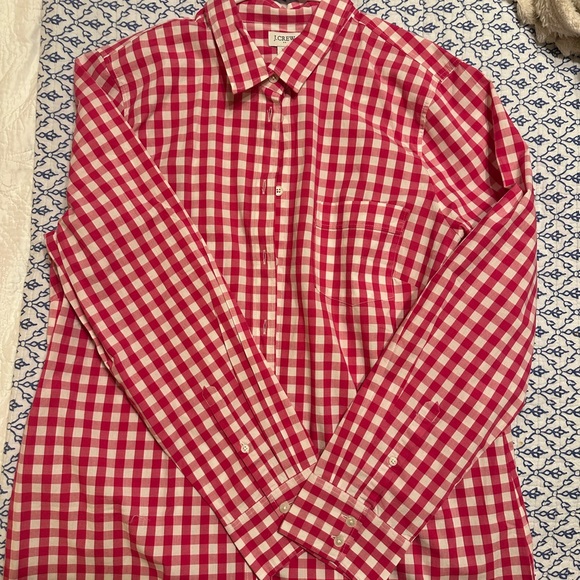 J. Crew Tops - J. Crew Red Checkered Women’s Slim Fit Pink Gingham Shirt